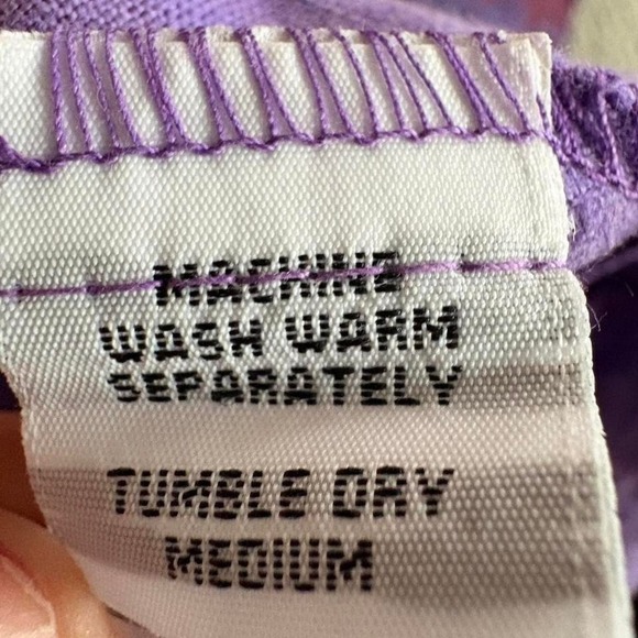 Cut Loose Midi Skirt A-Line Floral Purple Pink Linen Buttons Women's S Low Rise - Picture 7 of 8